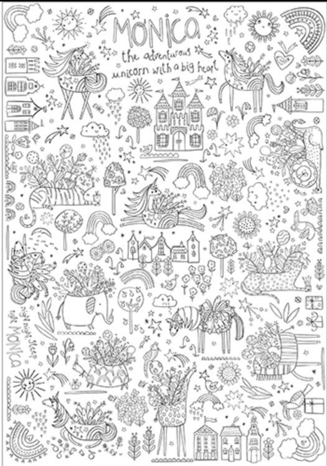Tablecloth Monica the Unicorn Colour In Tablecloth TC05 