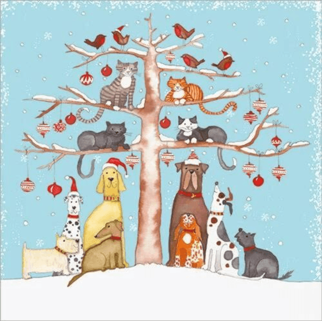 XCA05 Dogs Under the Tree - Pack of 8 cards