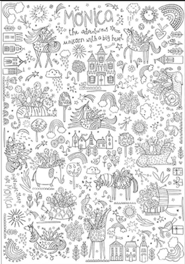 Tablecloth Monica the Unicorn Colour In Tablecloth TC05 