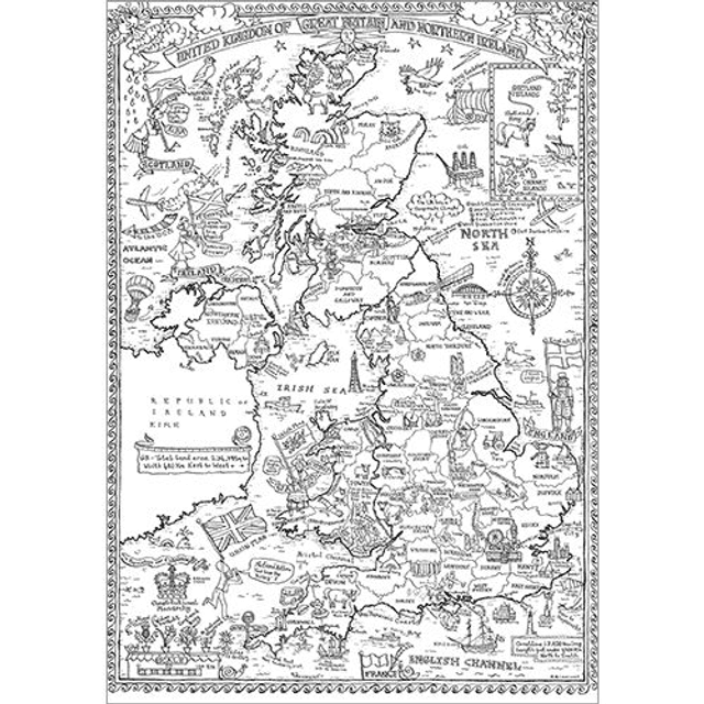Tablecloth British Isles Colouring-in TC04  